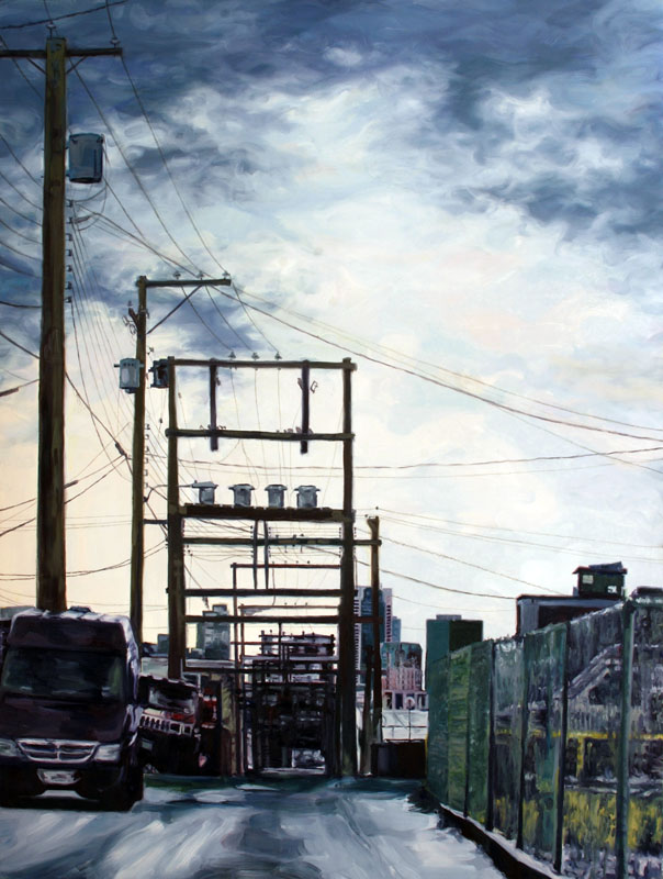 9. Bus Stop View, oil on canvas, 48x36 inches, $1,500 9. Bus Stop View, oil on canvas, 48x36 inches, $1,500